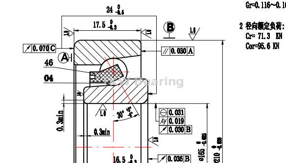 High Quality Chrome Steel BA165-6A Excavator Bearings with 165mm Bore